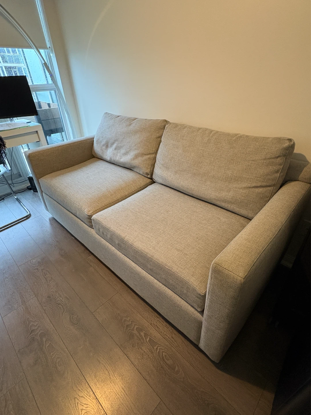 Crate and Barrel Grey Two-Seater Sofa - photo 3
