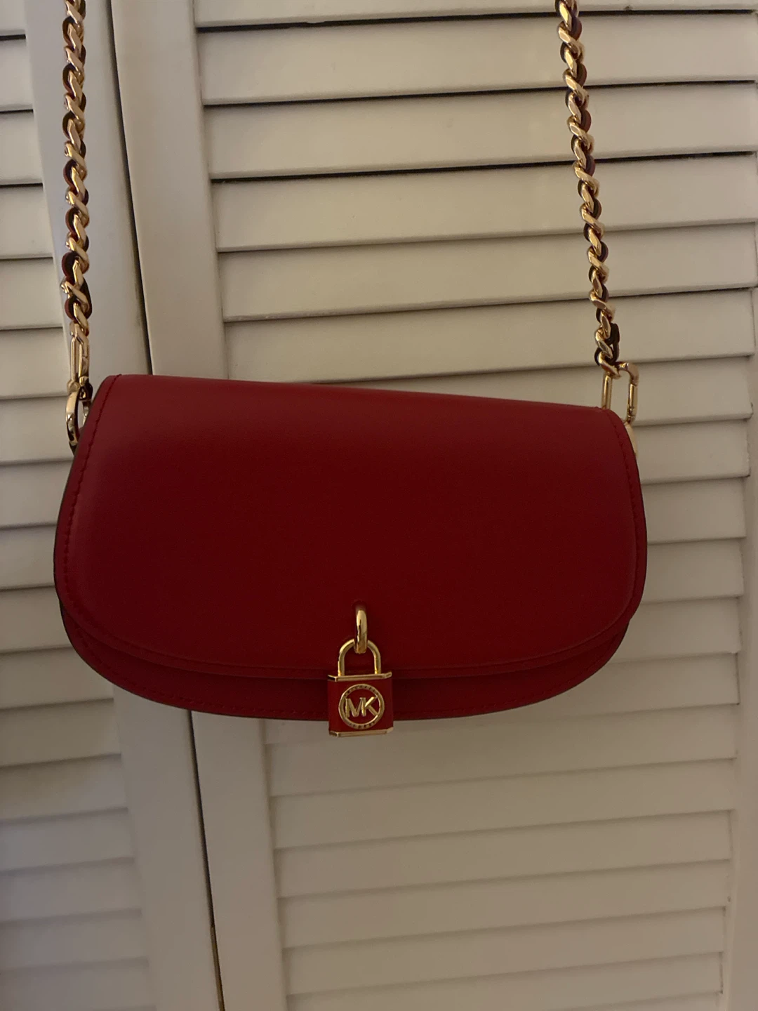 Michael Kors Red Leather Shoulder Bag