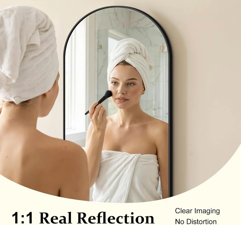 New Arched Mirror, 20"x28" Black Metal Frame - photo 3