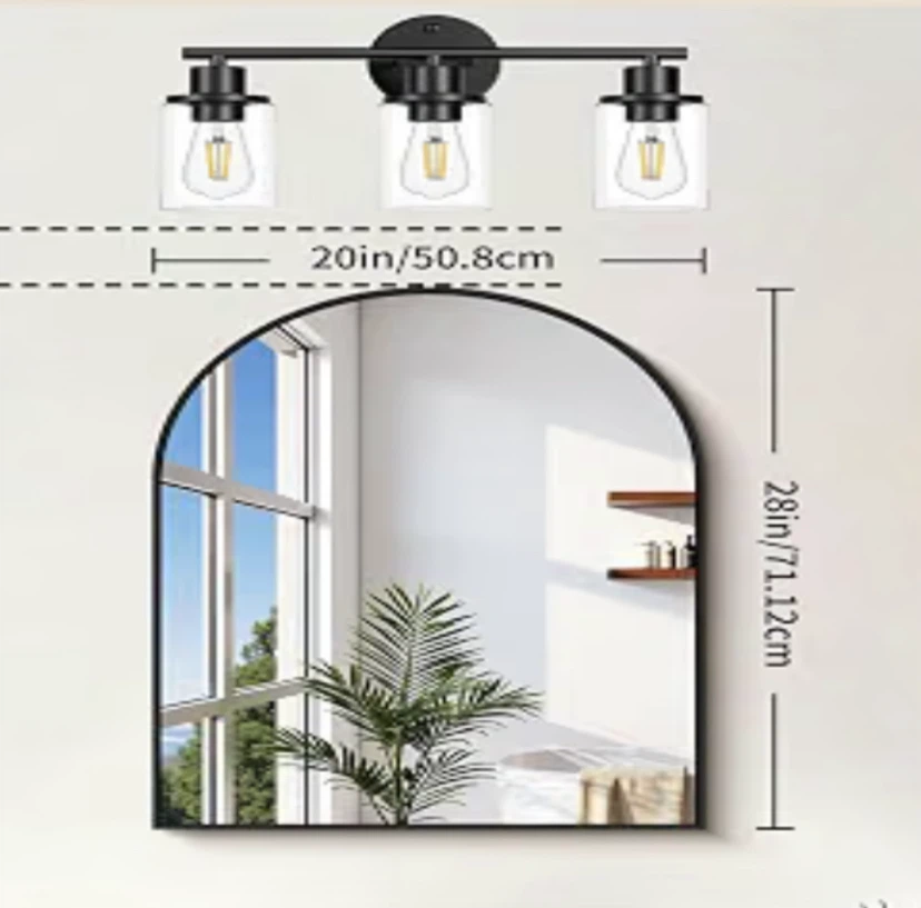 New Arched Mirror, 20"x28" Black Metal Frame - photo 4