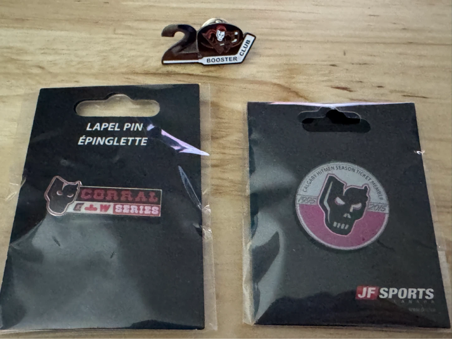 3 pieces of Calgary Hitmen Booster Club Lapel Pin
