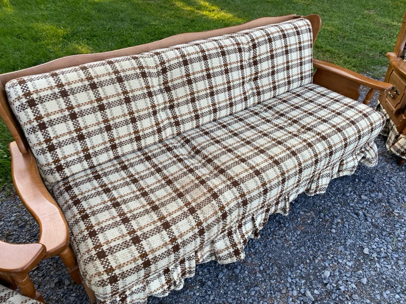 Vintage Maple Tweed Convertible Sofa Bed (CAN DELIVER) - photo 5