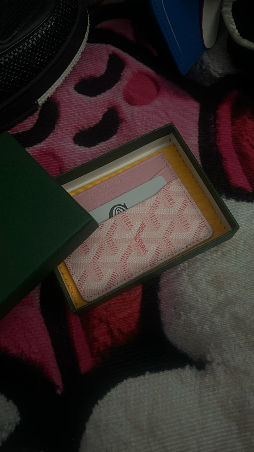 Pink Goyard card holder