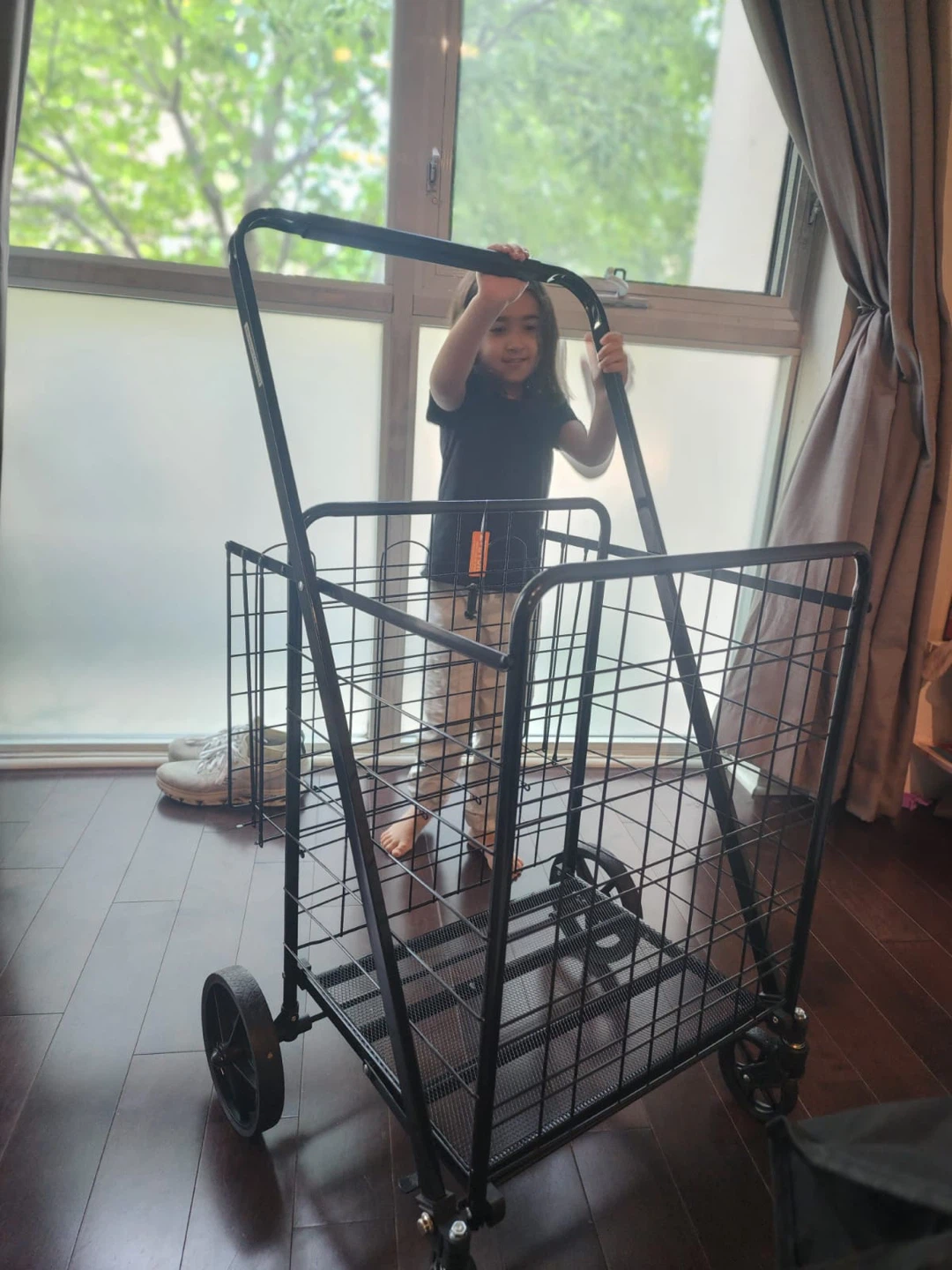 Black Shopping Cart with Removable Bag - photo 3