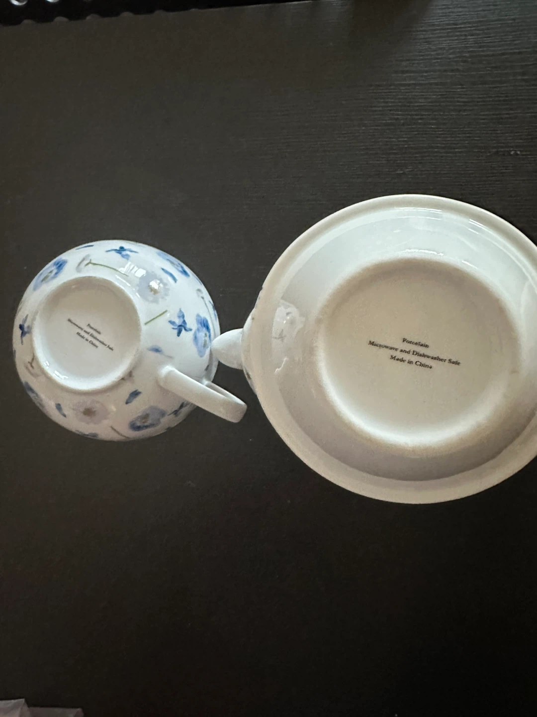 Teapot and Cup Set with Blue Floral Design - photo 4
