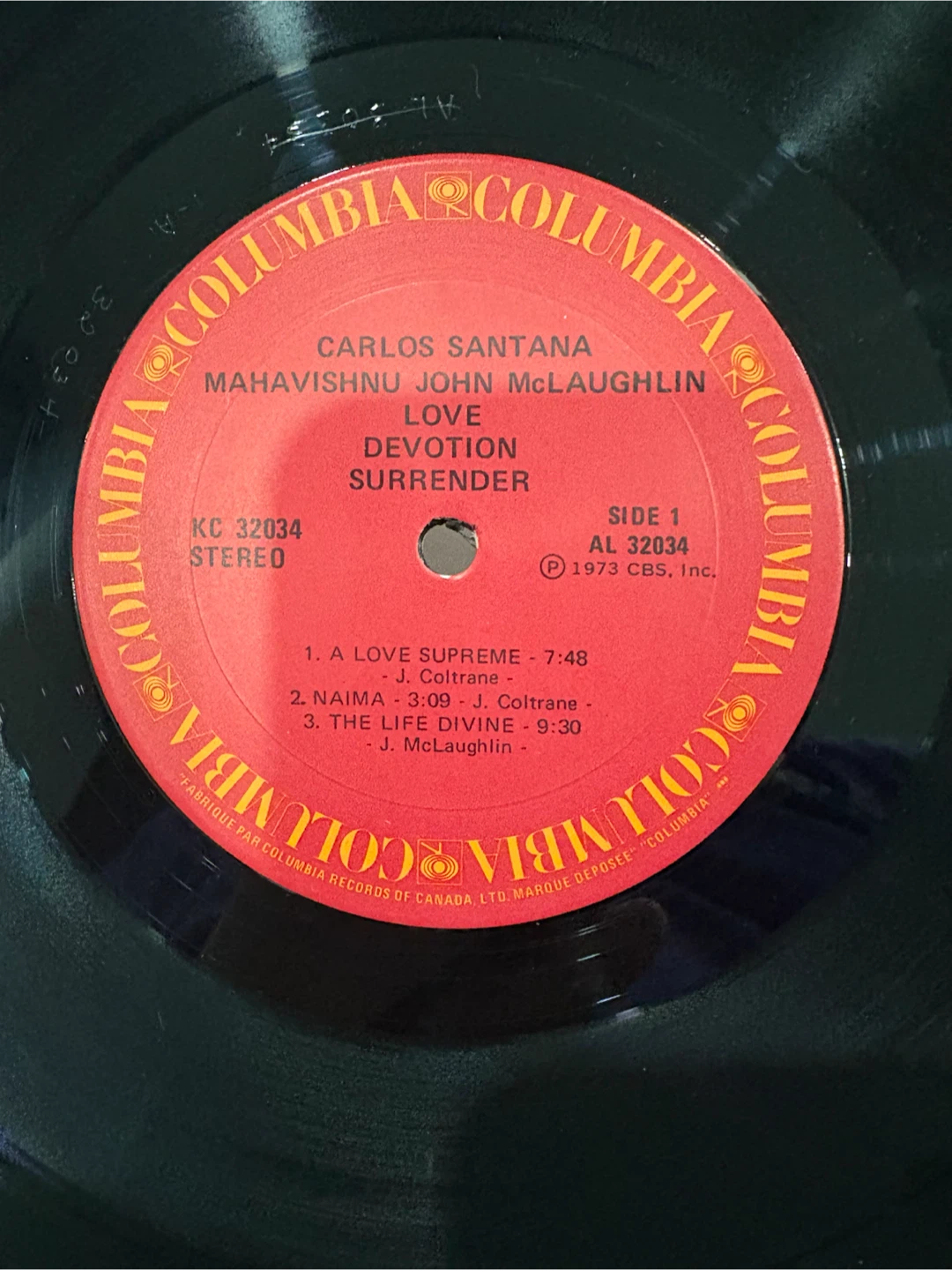 Vintage Carlos Santana & Mahavishnu John McLaughlin Vinyl Record - photo 4