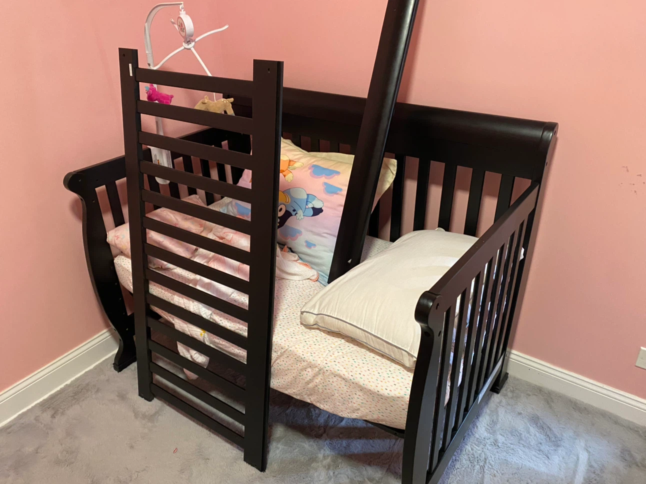 Dark Wood Convertible Crib