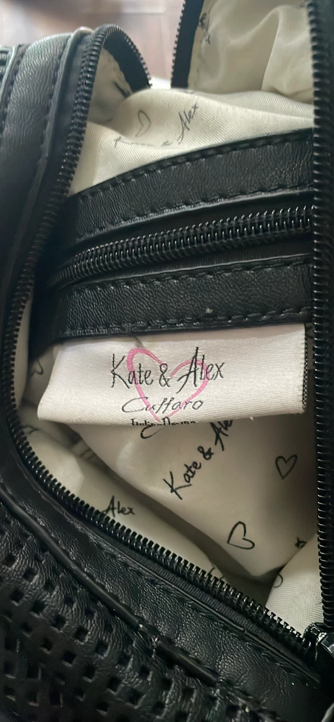 Kate & Alex Cuffaro Black Perforated Sling Backpack - photo 3
