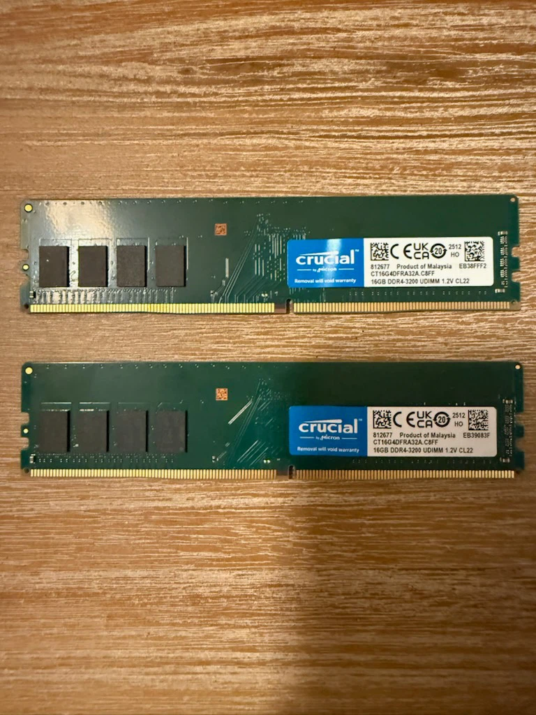 Crucial 32gb DDR4-3200 CL 22 (2x16gb) ram - photo 2
