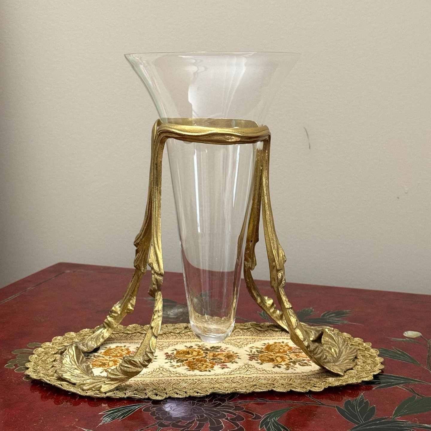 Elegant Brass & Glass Vase
