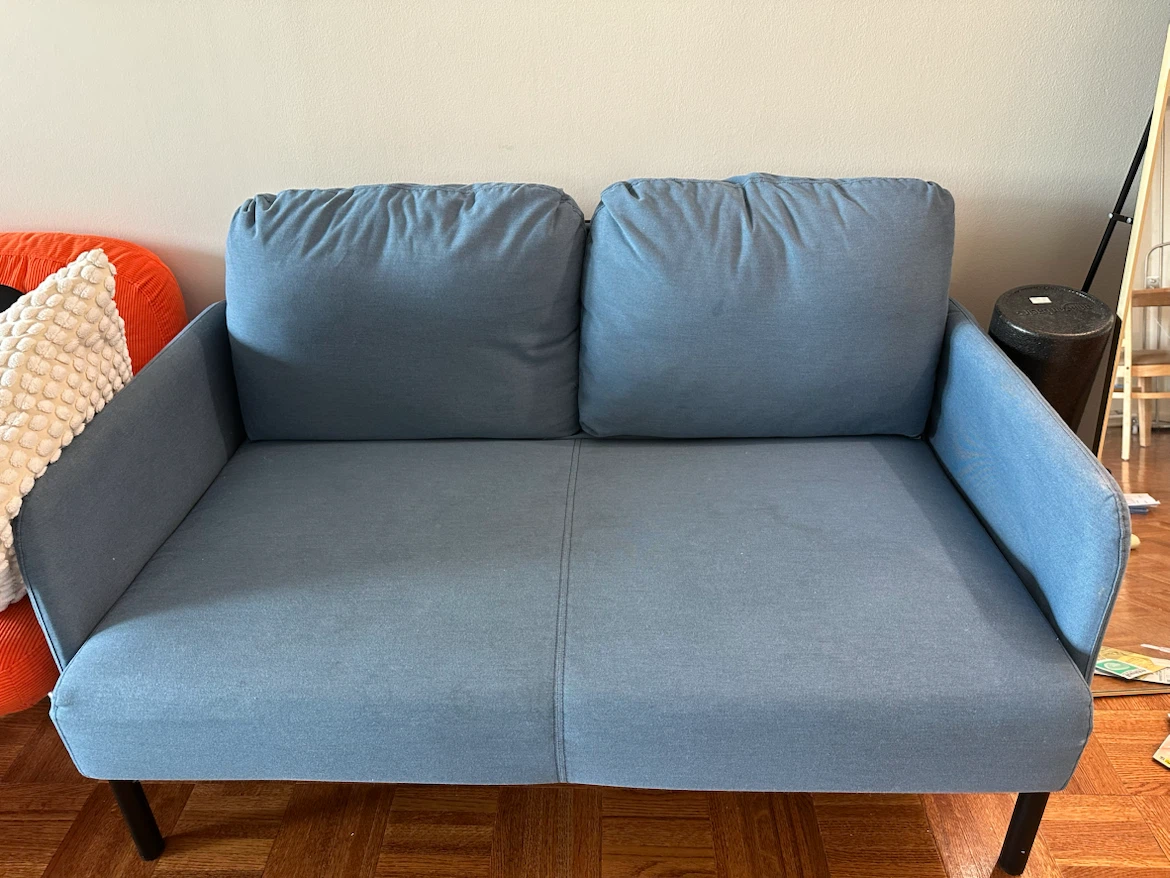 Blue Sofa& dining table