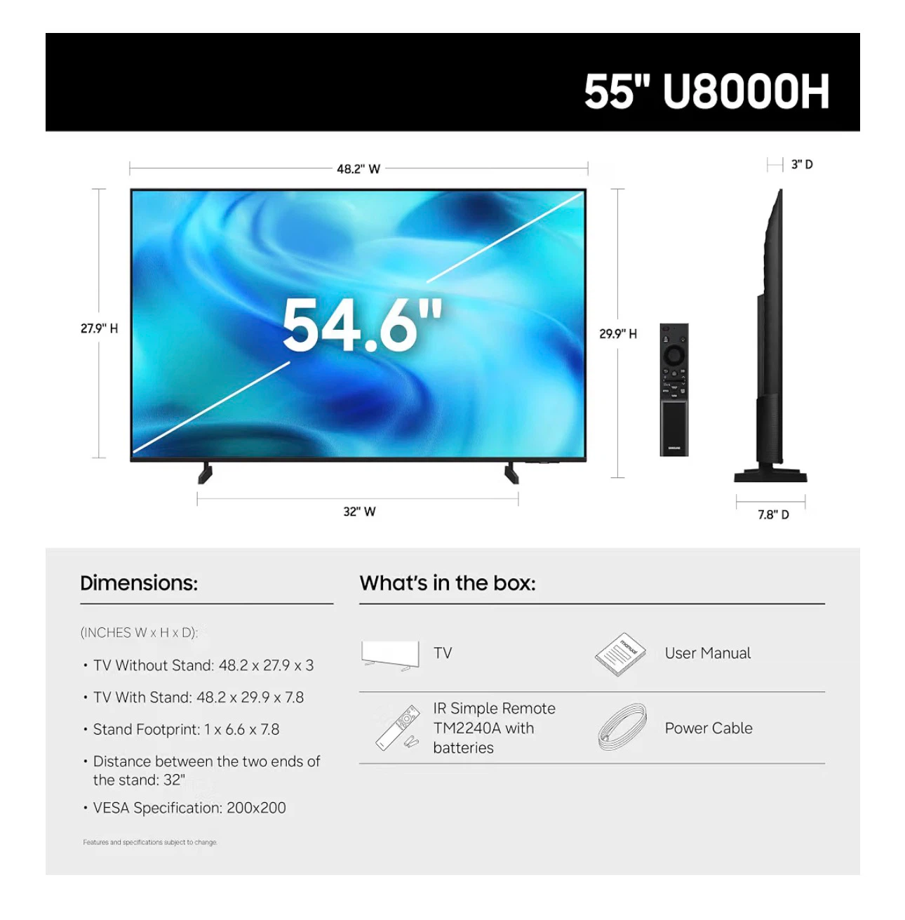 Samsung 55-Inch Class U8000H Series 4K Smart TV, 2026 - photo 2