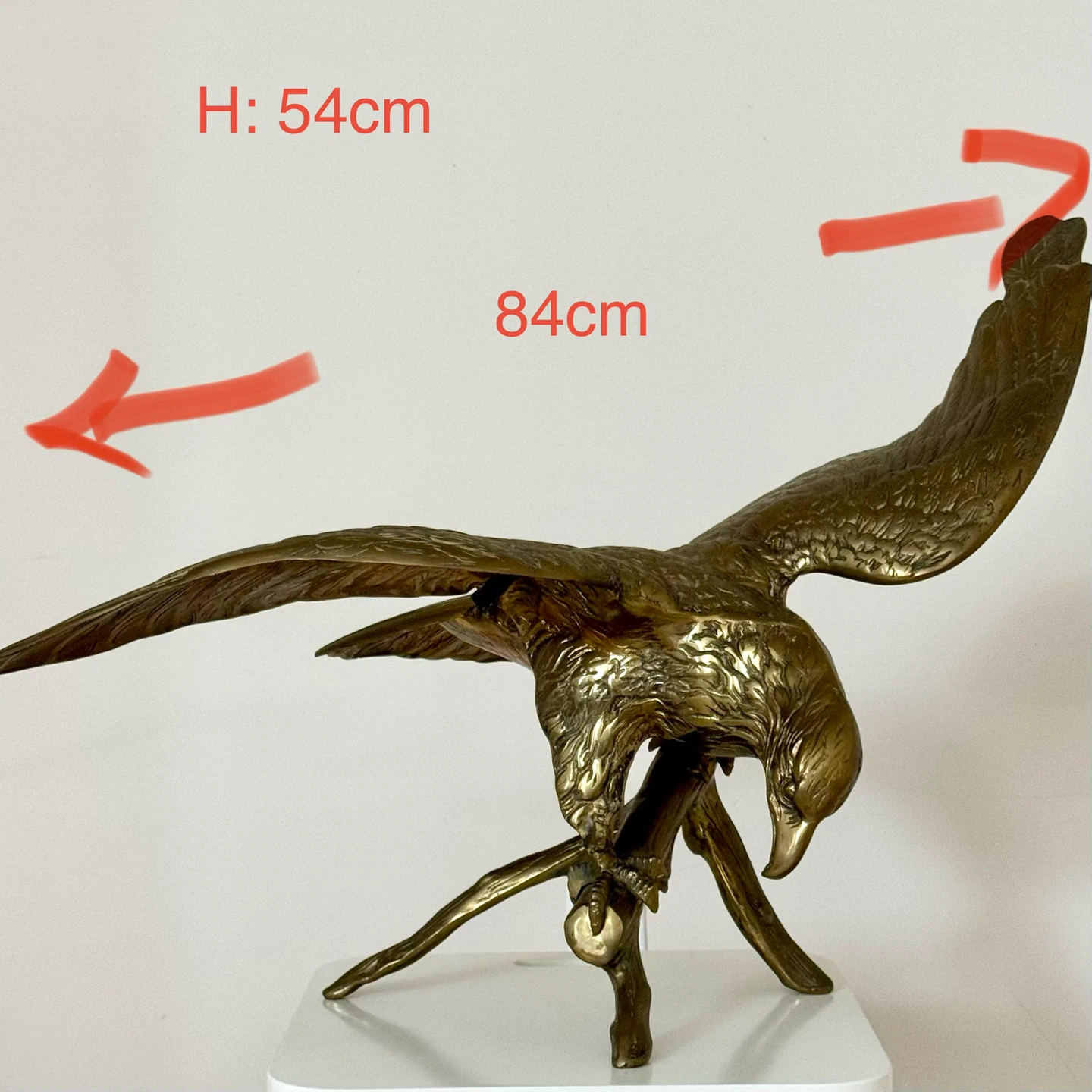 Large Vintage Brass Eagle Sculpture