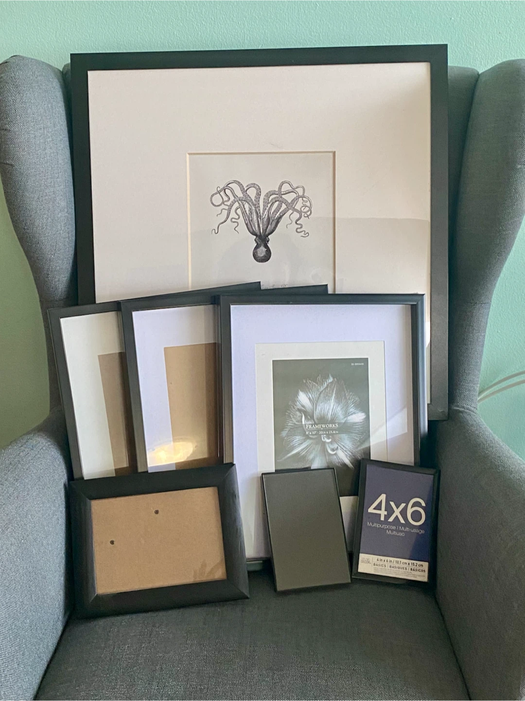 Assorted Black Picture Frames