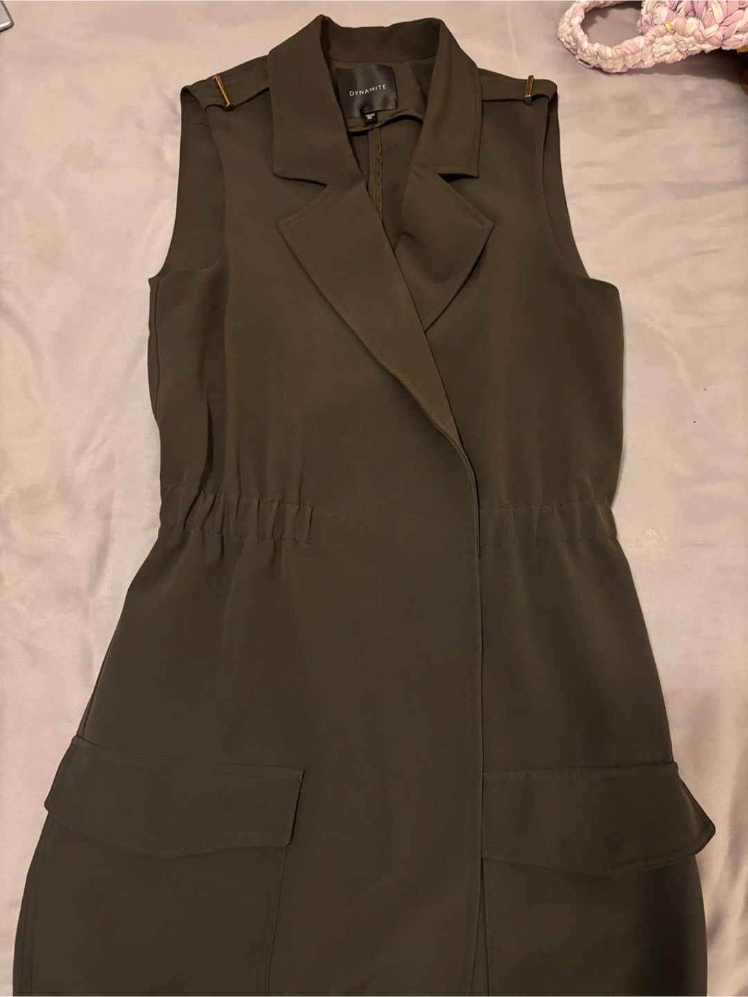Dynamite Sleeveless Vest - Olive Green