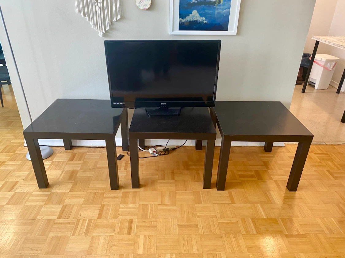3 Black Square IKEA Coffee Tables