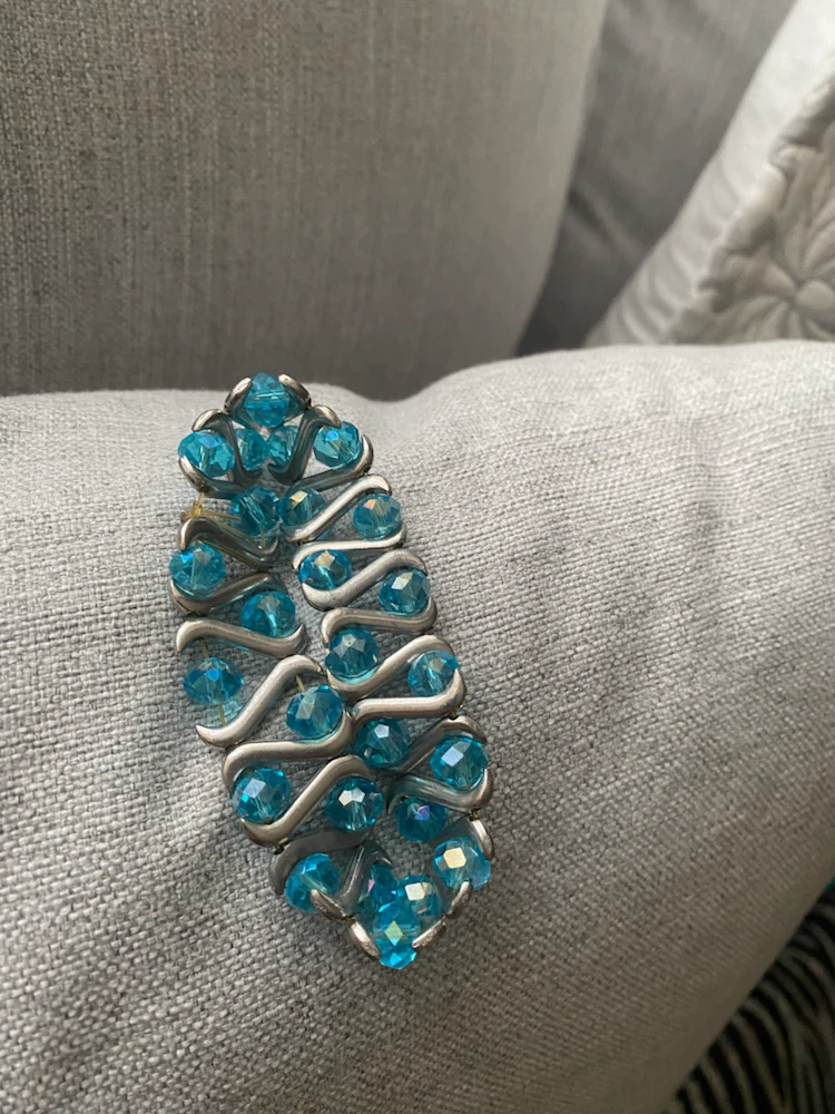Blue Beaded Stretchy Bracelet