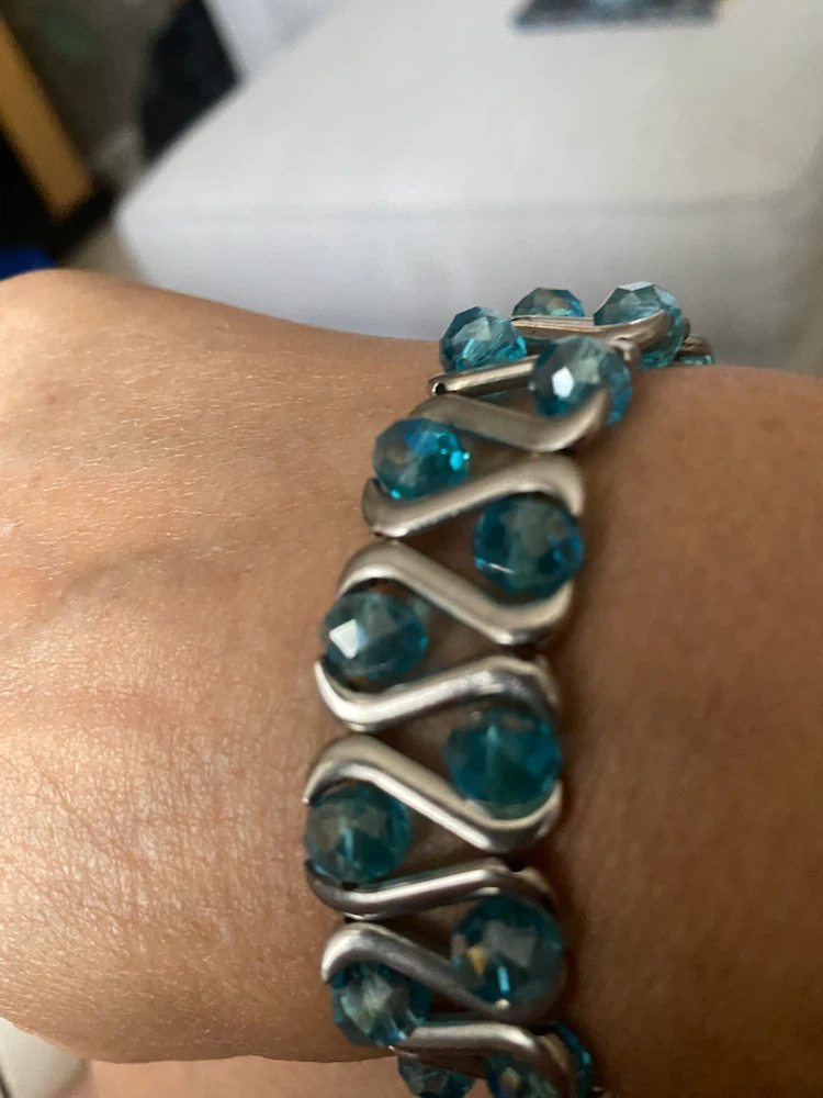 Blue Beaded Stretchy Bracelet - photo 2