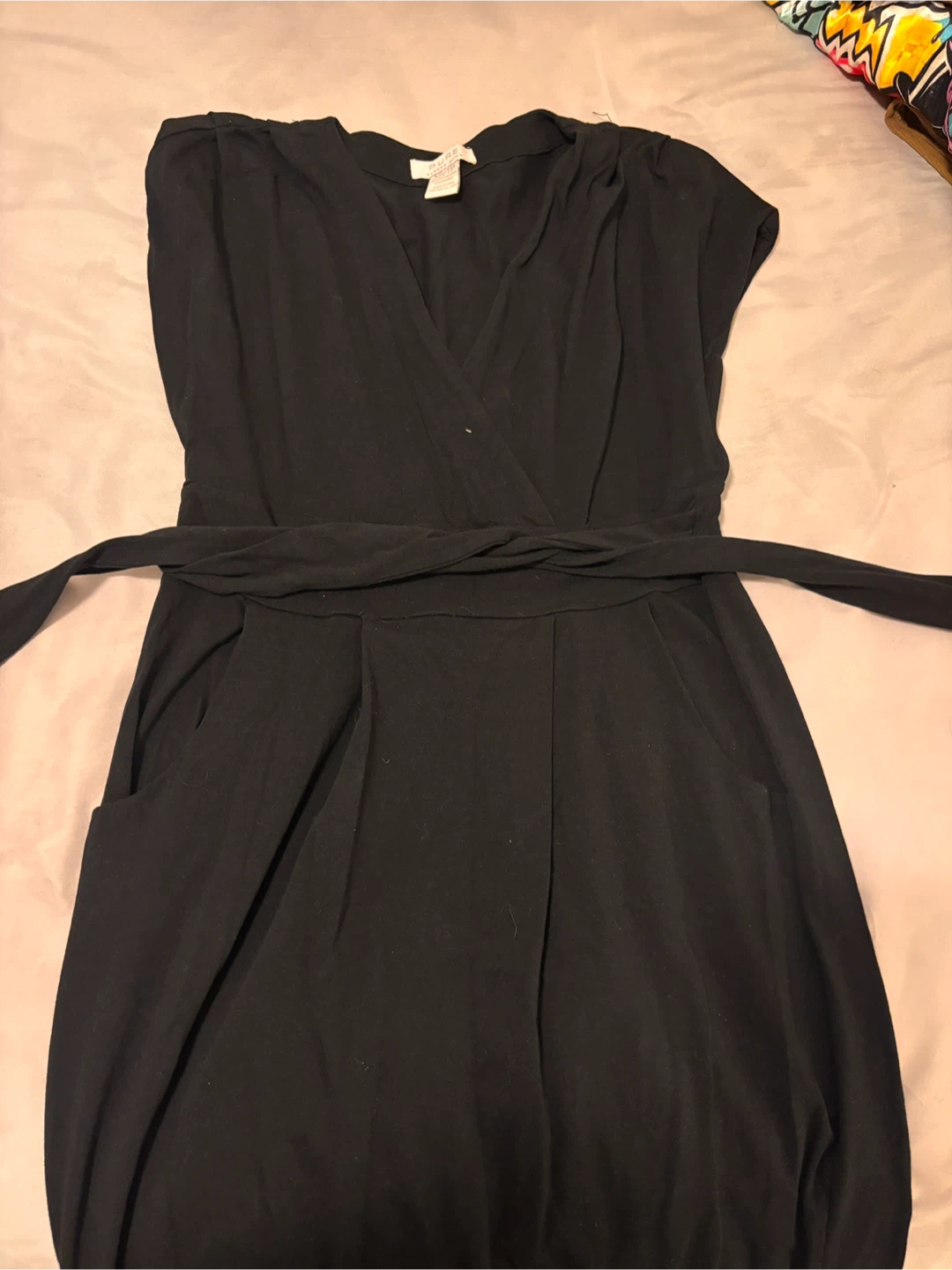 Black Wrap Dress with Tie