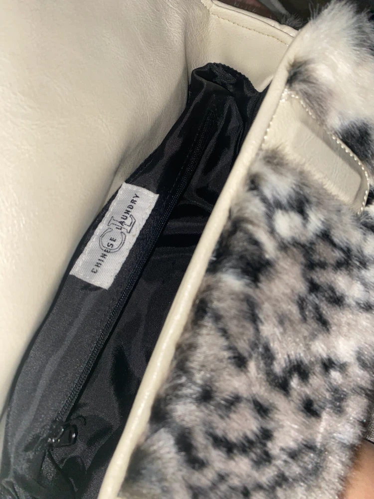 Chinese Laundry Faux Fur Leopard Print Shoulder Bag - photo 5