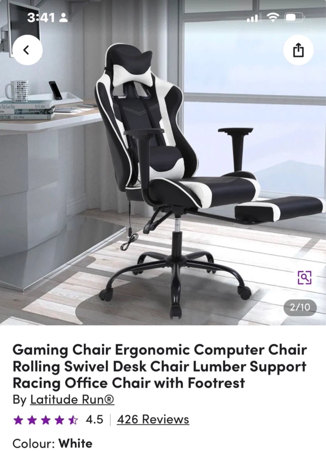 VANCEL Gaming Chair with Footrest