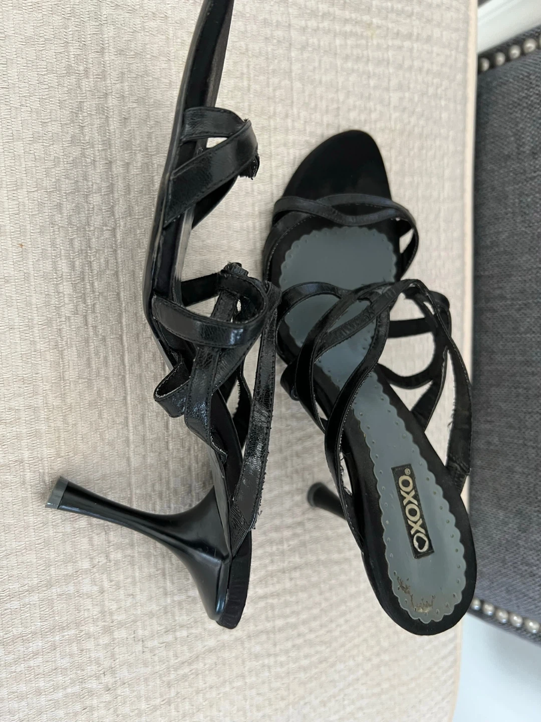 OXOXO Black Heeled Sandals - size 8.5 - photo 5