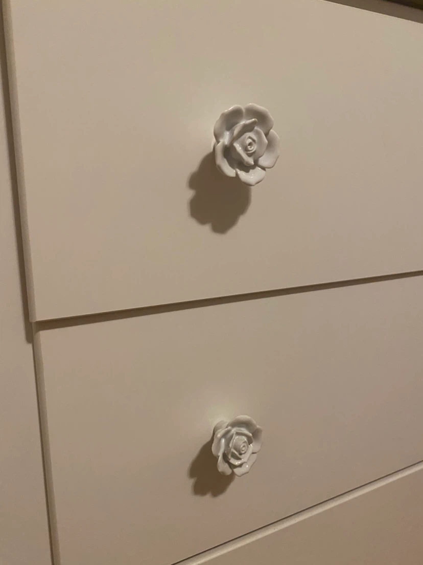White Dresser with Rose Knobs - photo 2