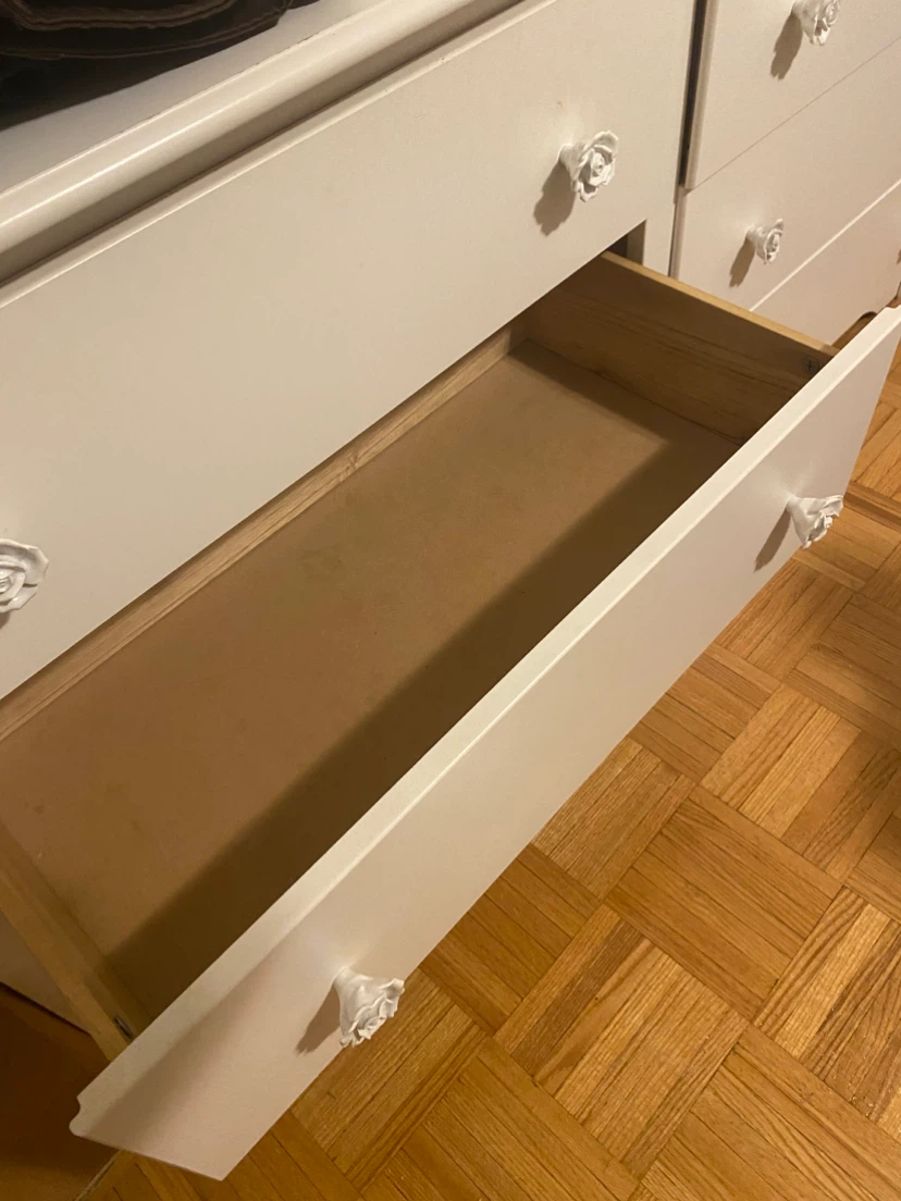 White Dresser with Rose Knobs - photo 3