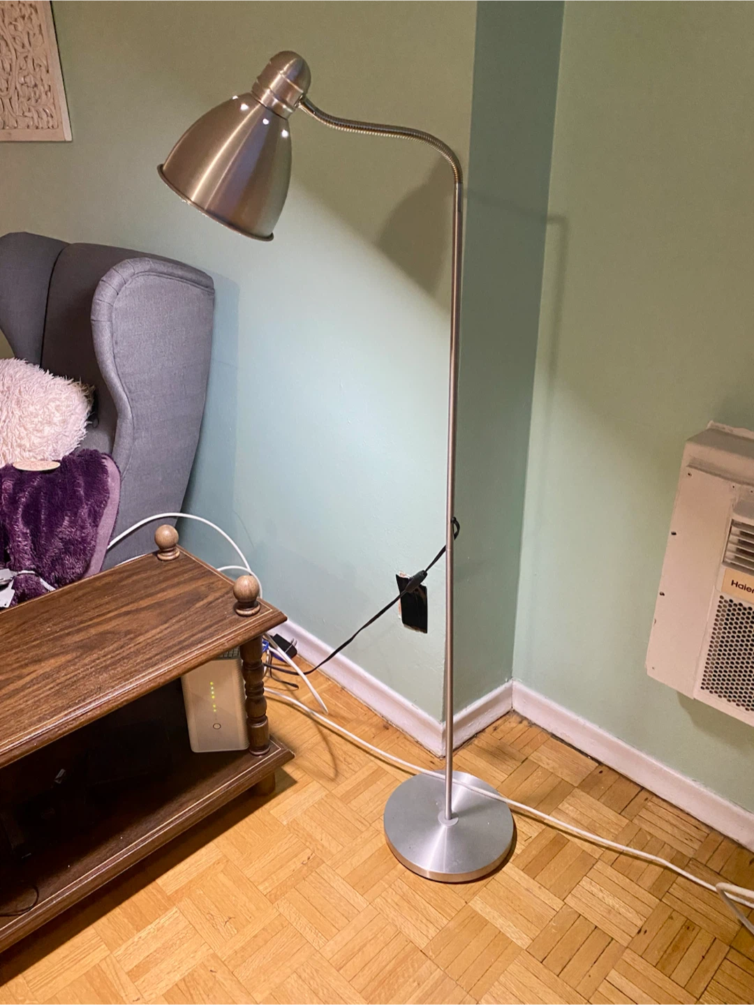 Silver Floor Lamp (Adjustable)