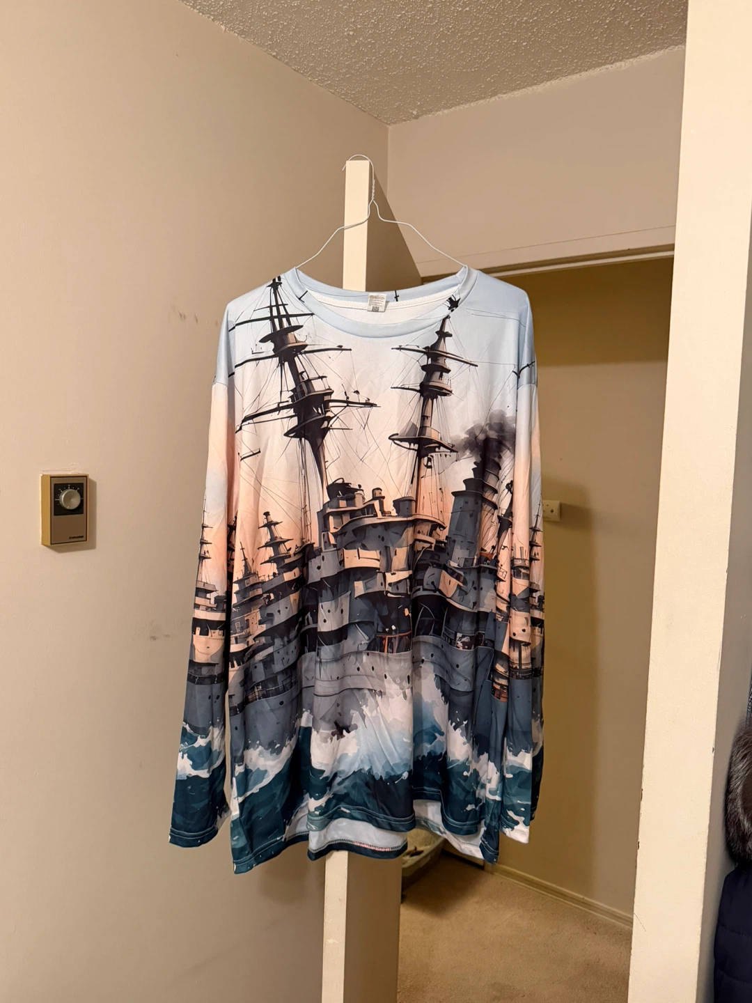 Men’s Long Sleeve T-Shirt, 4XL, 100% Polyester