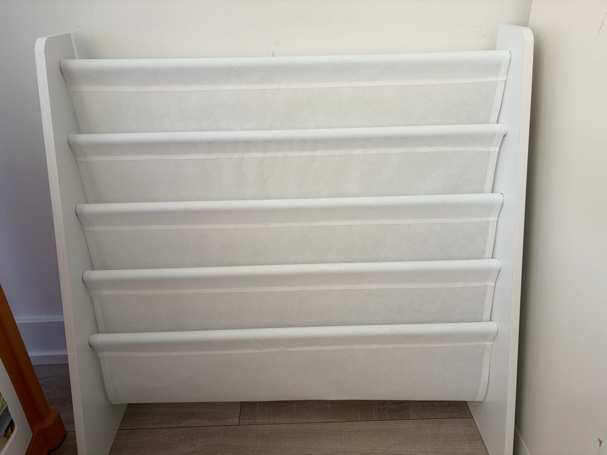 White 5-Tier Fabric Bookshelf
