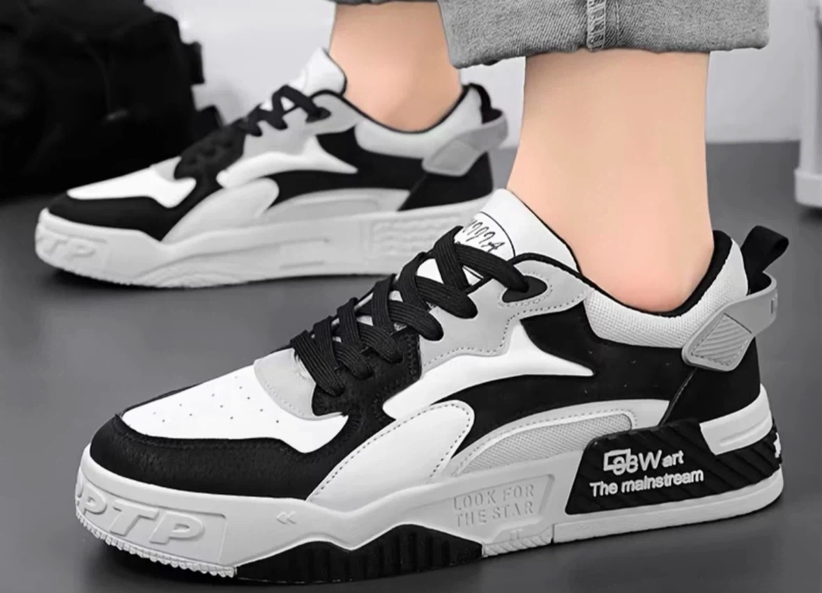 Fashion Sneakers - Black/White & Tan/White
