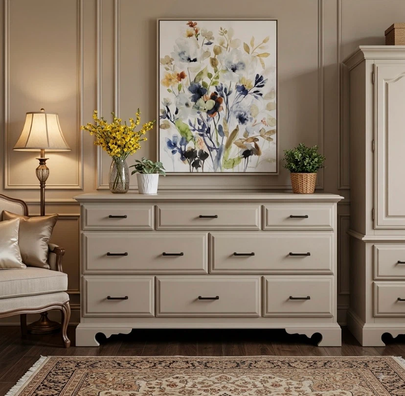 PPU Hardwood Roxton Maple Dressers Taupe & Black
