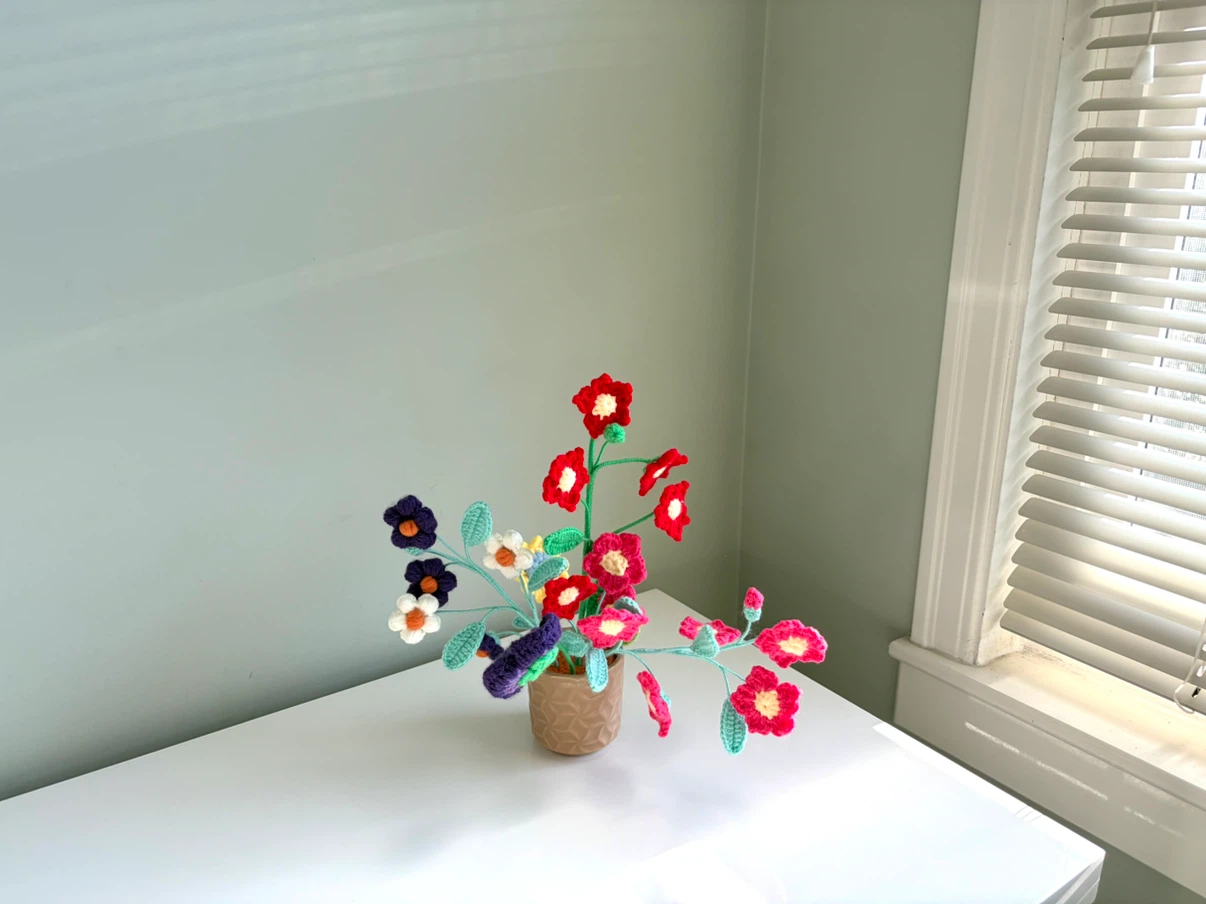Handmade Crochet Flower Arrangement