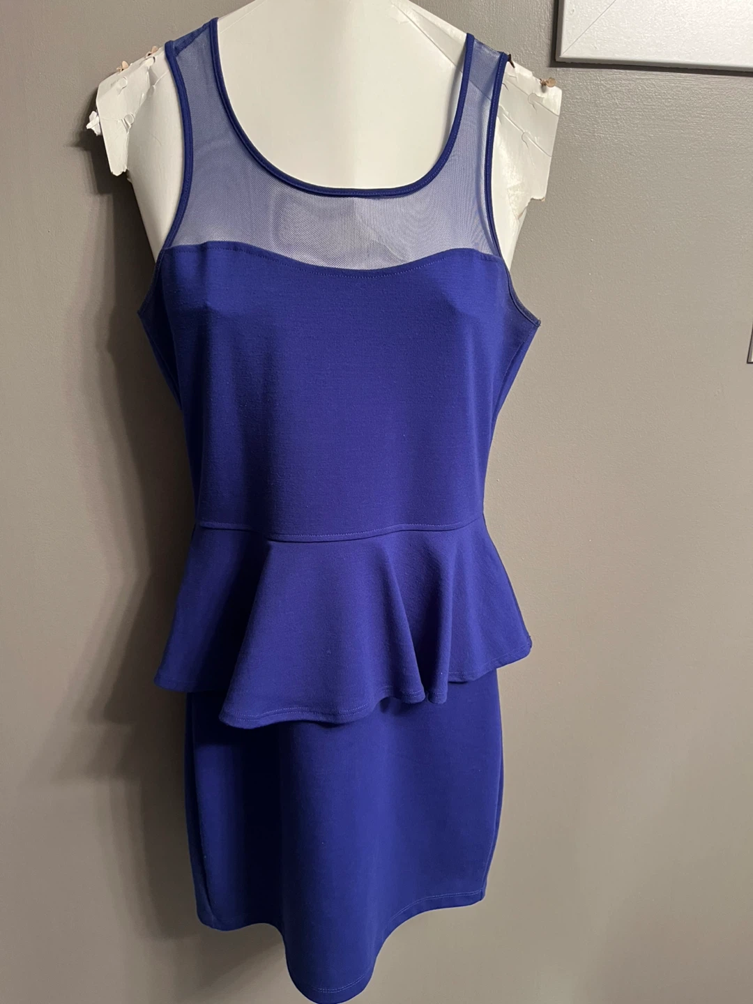 Garage Blue Mesh Top Dress