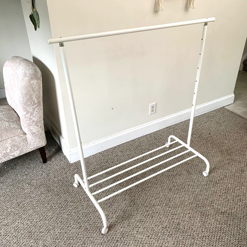 Adjustable Rolling Clothes Rack With Wheels Wheels Storage Shelf - photo 2