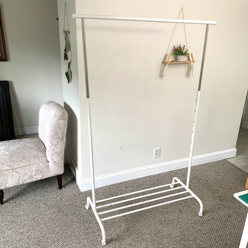 Adjustable Rolling Clothes Rack With Wheels Wheels Storage Shelf