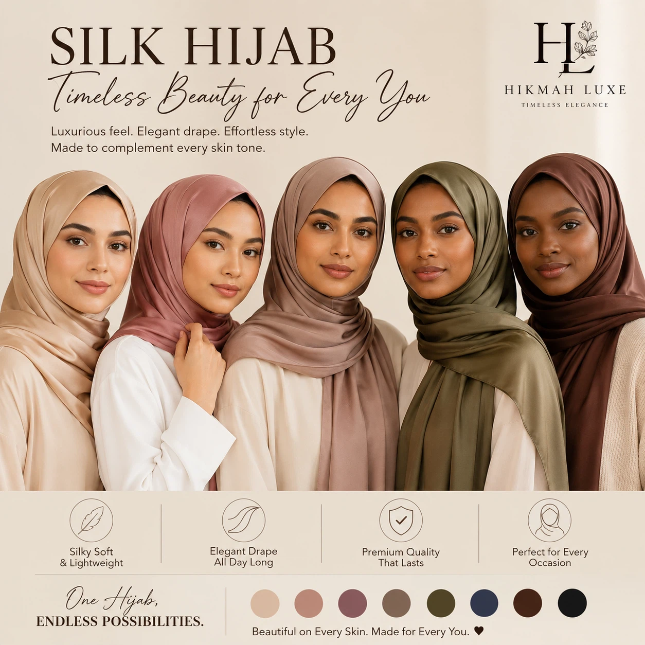 Hikmah Luxe Silk Hijab