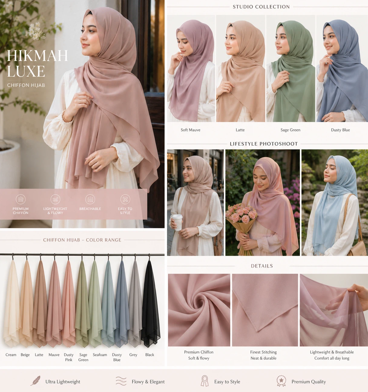 Hikmah Luxe Chiffon Hijab