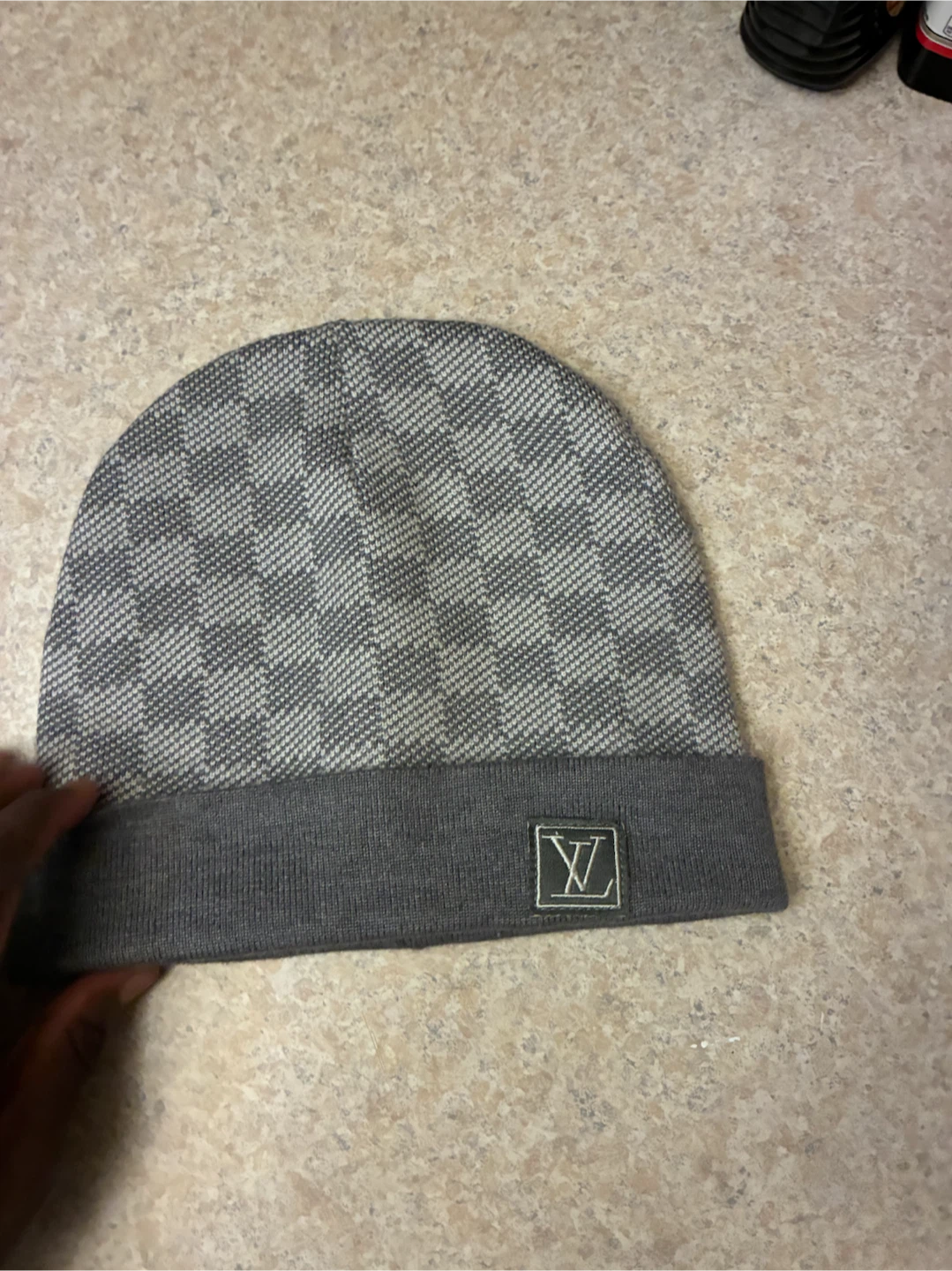 Louis Vuitton Beanie - Gray Checkerboard