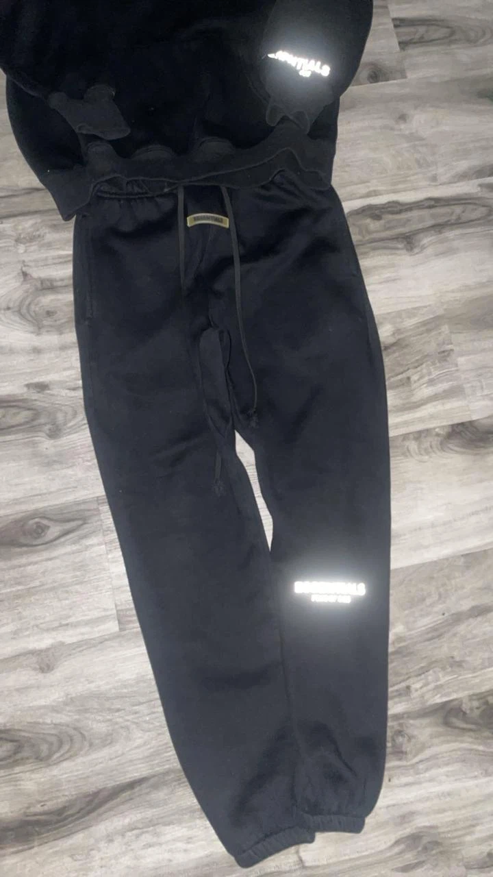 Black Essentials Hoodie and Sweatpants Set - photo 3