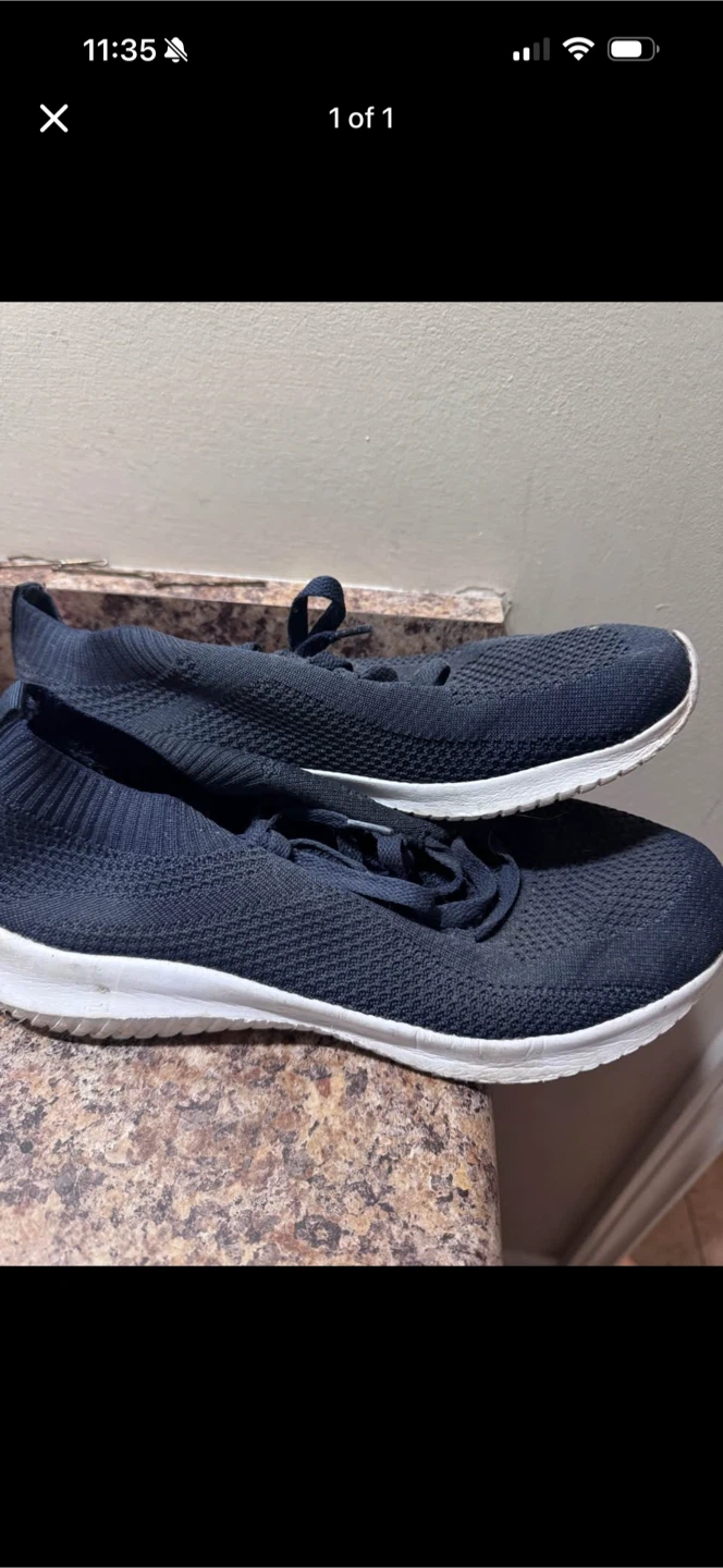Navy Blue Knit Sneakers used