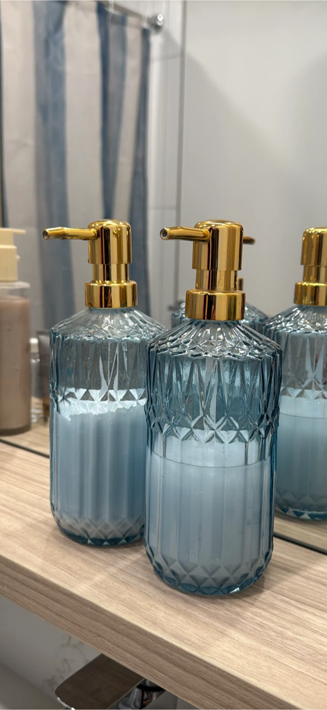 Glass Soap Dispenser with Gold Pump - photo 2