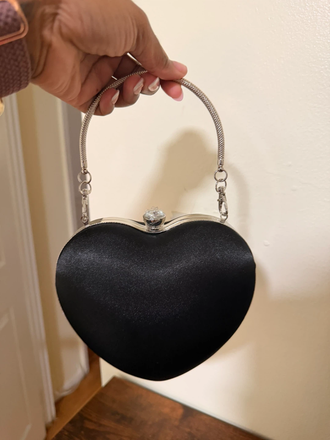 Black Heart Shaped Clutch Purse