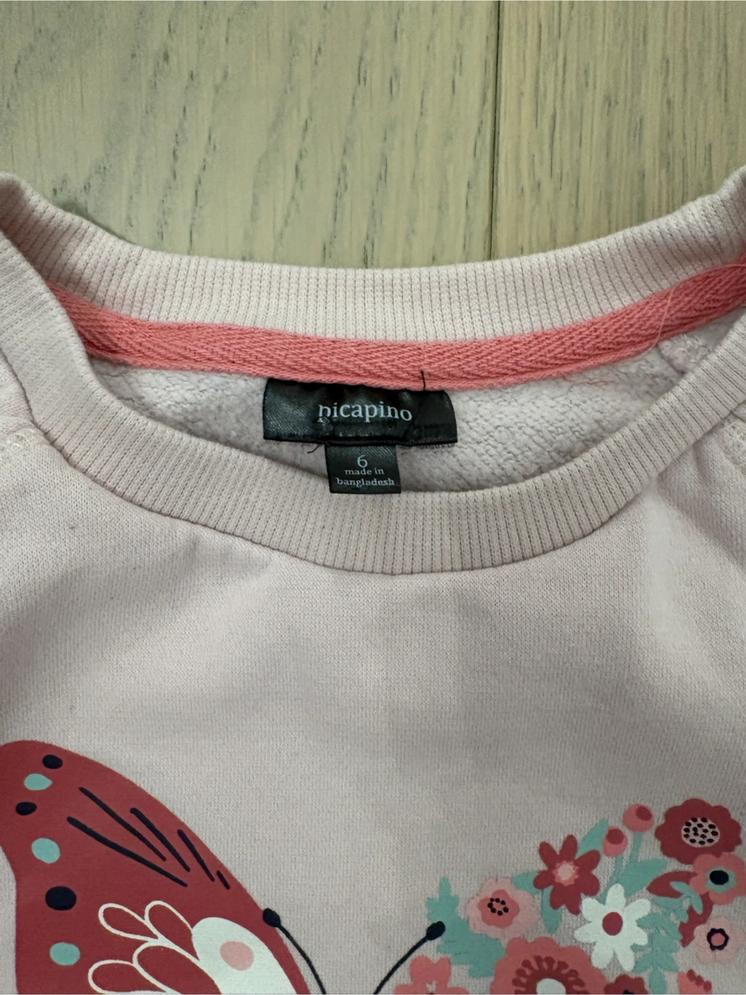 Picapino Pink Butterfly Sweatshirt - Size 6 - photo 2
