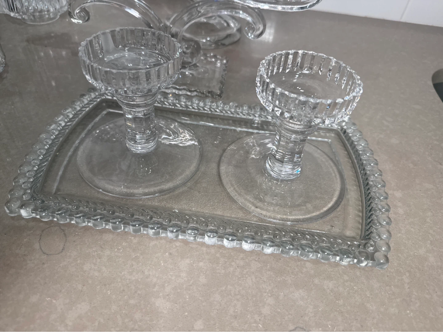Glass Candelabra and Decor Set - photo 2