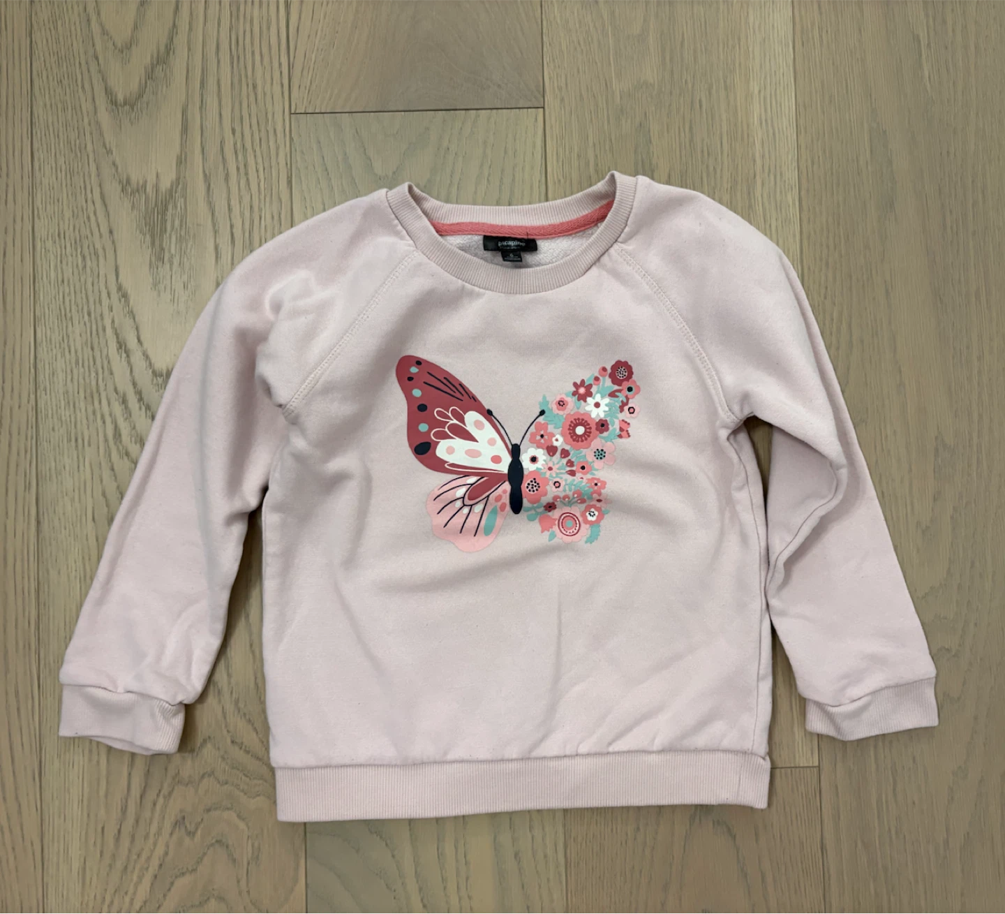 Picapino Pink Butterfly Sweatshirt - Size 6