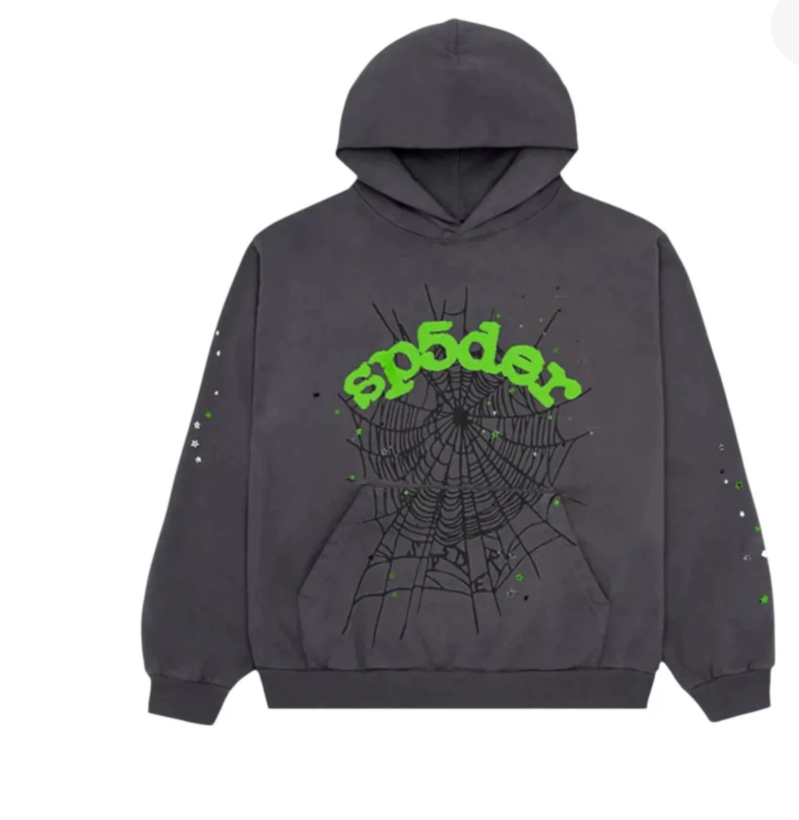 Sp5der Hoodie Spiderweb Graphic Dark Grey