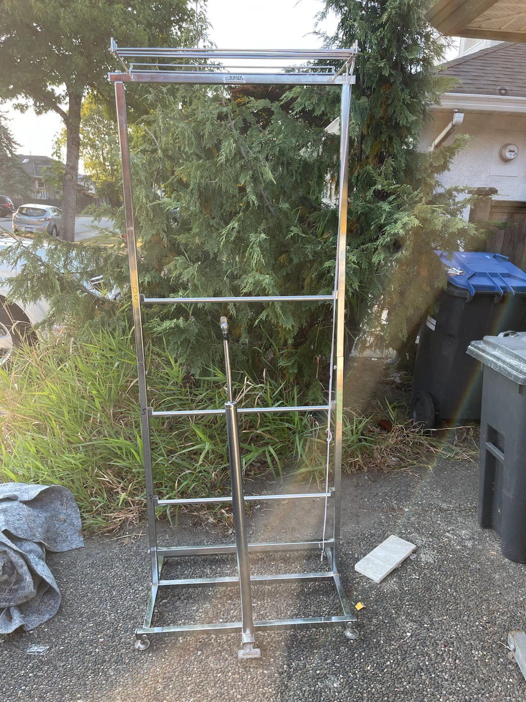 Silver Metal Garment Rack with Wheels