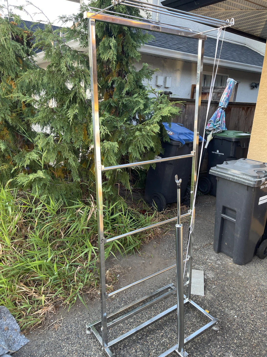 Silver Metal Garment Rack with Wheels - photo 2